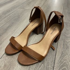 Brown heel sandals size 7.5